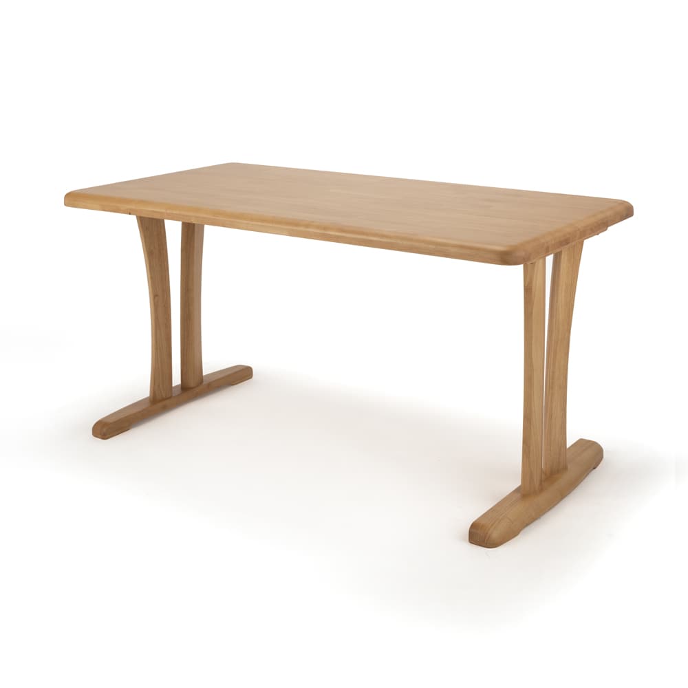 角丸優しいダイニングテーブル 2本脚 幅140奥行80cm