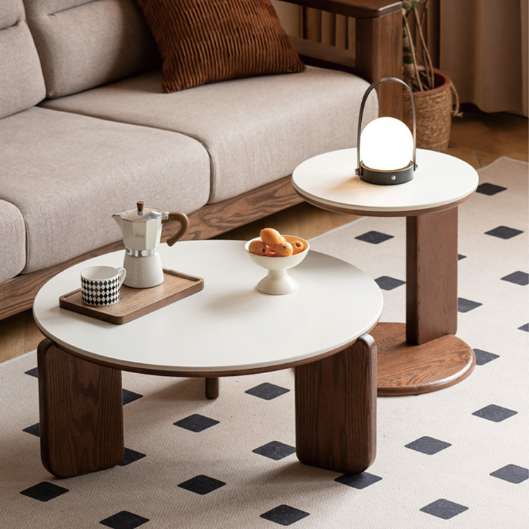 センターテーブル  ローテーブル 2個セット セラミック天板 天然木  ナチュラル おしゃれ Y101J04 [5]