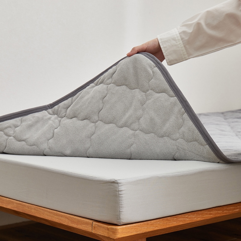 【シングル/2点セット】三つ折り ウレタンマットレス＆敷きパッドセット コットンパイル（防水タイプ）ピタっと密着【PITARA】ピターら [3]