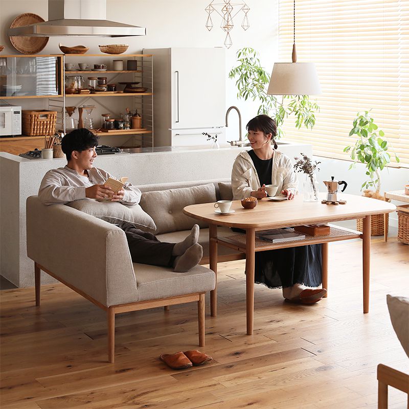 利便性とゆとりを備えたダイニングシリーズ「culum（クルム）」。  2人掛けソファーとカウチソファーを組み合わせたダイニング 3点セットです。 [3]