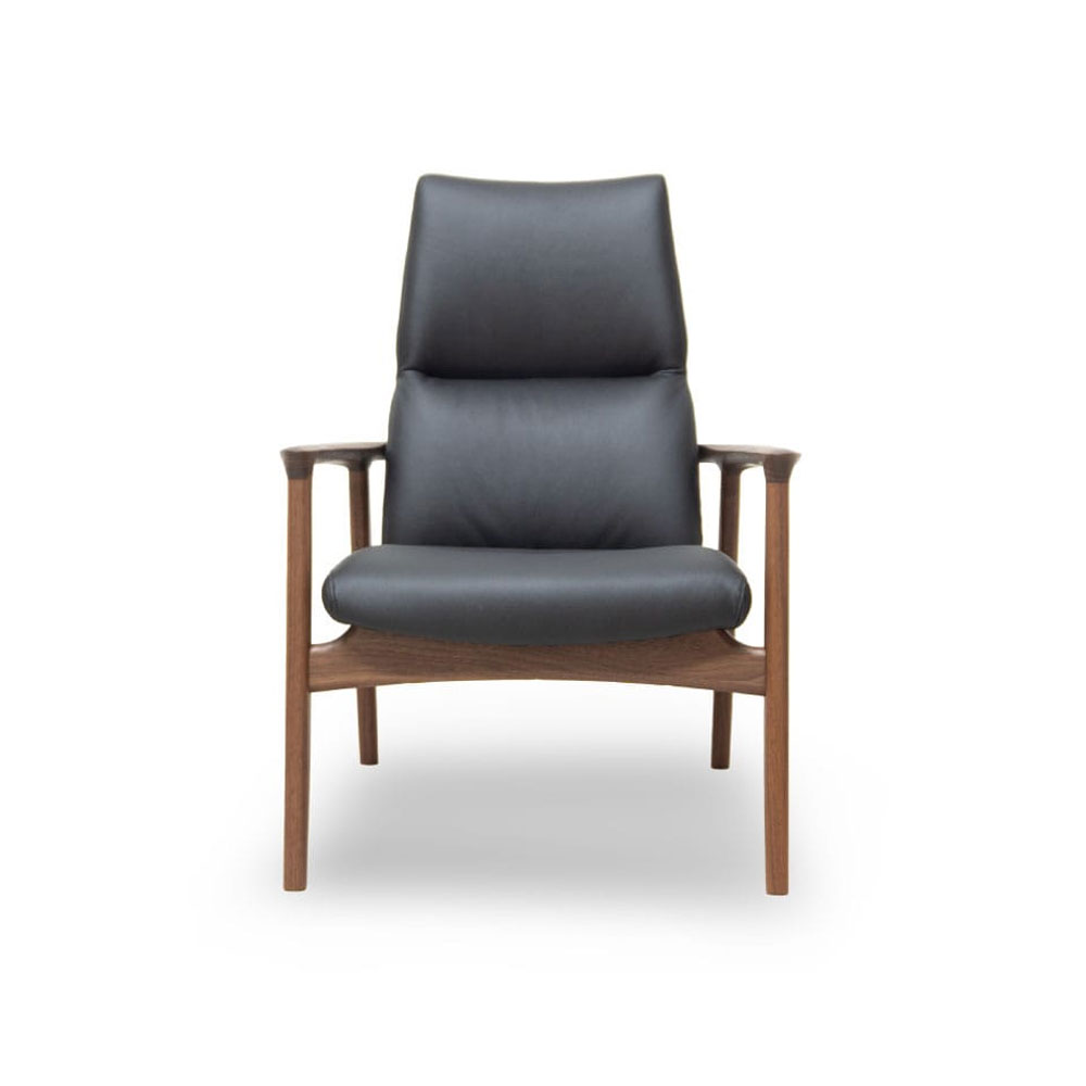 MASTERWAL（マスターウォール）ラウンジチェア「R42LC-WN」ウォールナット材 革#6RIO0015ブラック【受注生産品】 [2]