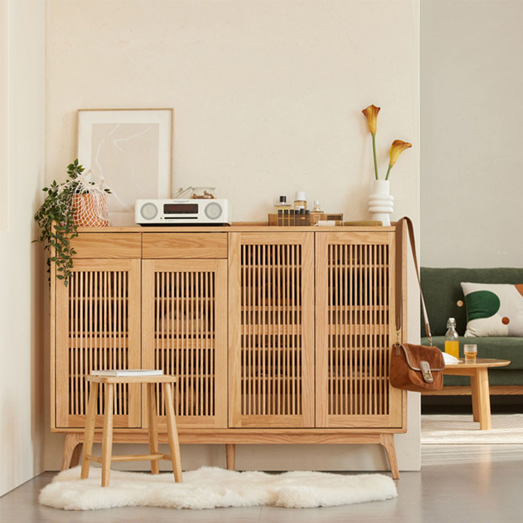 下駄箱 シューズボックス 大容量 玄関収納 北欧 天然木 可動棚  おしゃれ h9091 [3]