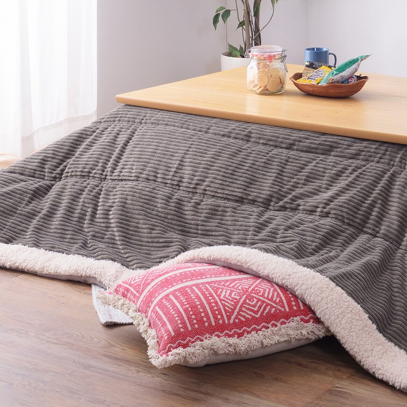 こたつ布団 ミリタリーコーデュロイ生地・シープボア/正方形 [3]