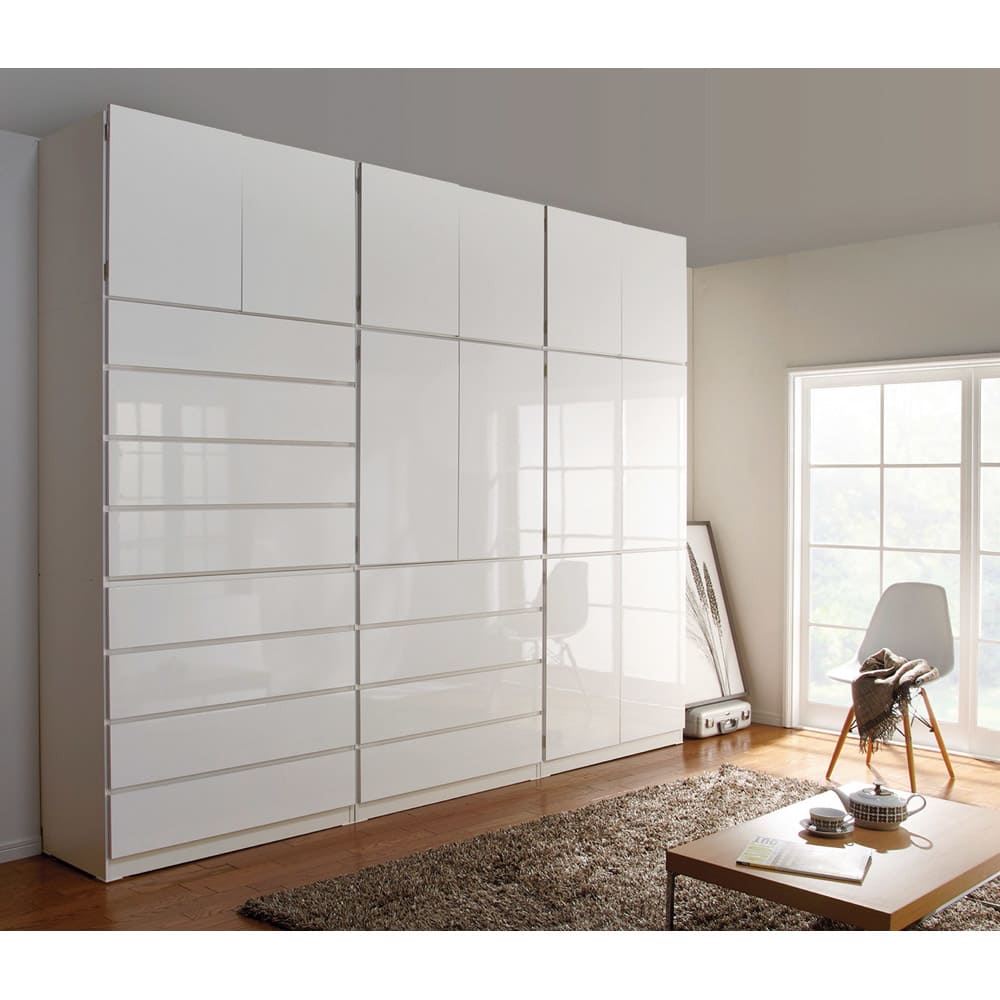 スタイリッシュな着物専用クローゼット 上盆収納＆下引き出し・幅100cm