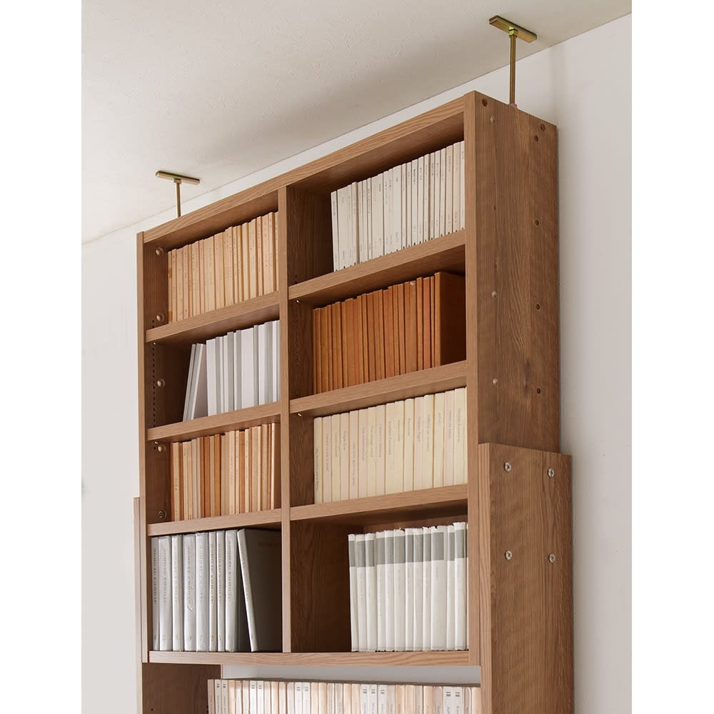 1台で壁いっぱいに本を収納！本好きのための壁面つっぱり本棚 本体幅60奥行29.5cm [4]