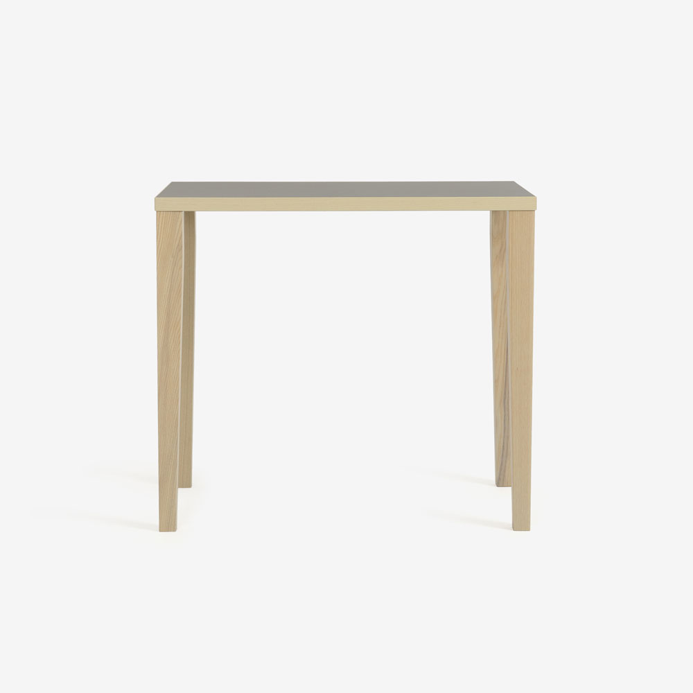 ミニテーブル「OP14N（オプティオ14N）」幅80cm メラミン天板（チャコールグレー）脚アッシュ材【受注生産品】 [2]