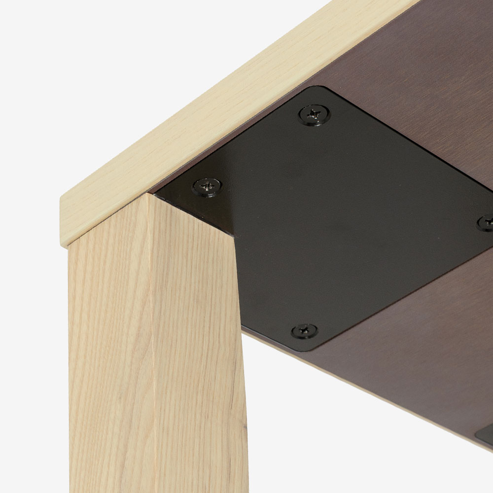 ミニテーブル「OP14N（オプティオ14N）」幅80cm メラミン天板（チャコールグレー）脚アッシュ材【受注生産品】 [4]