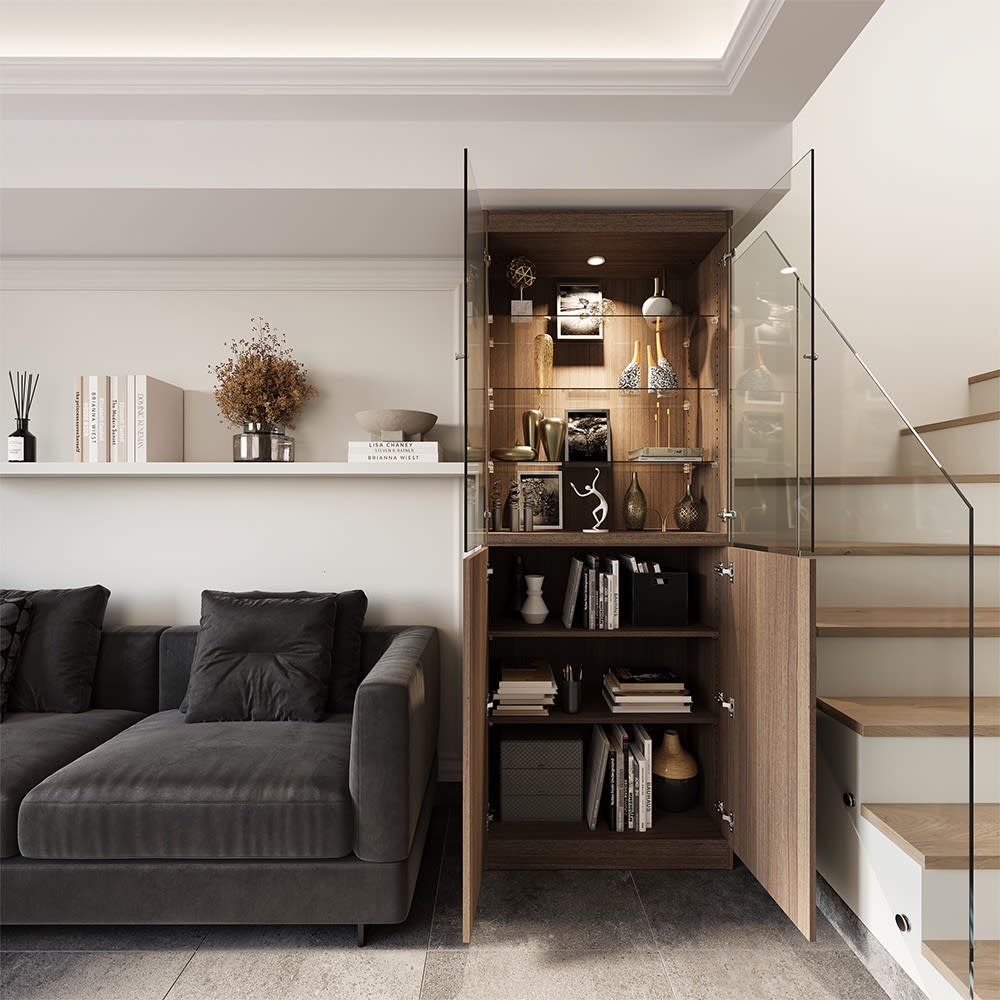 コレクションを美しく飾る 高さオーダーディスプレイ＆収納 幅80cm高さ195cm〜240cm奥行40cm