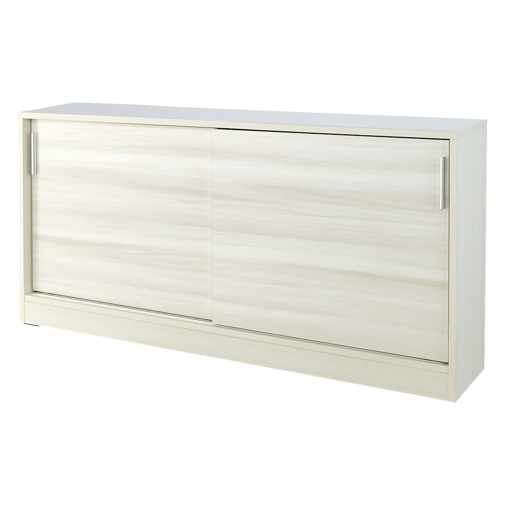 光沢木目が美しい引き戸式カウンター下収納 収納庫幅150cm [4]