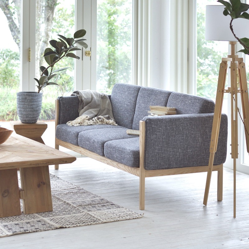 ソファ ファブリック×天然木 1P 3P ウェーデ【wede】 [2]