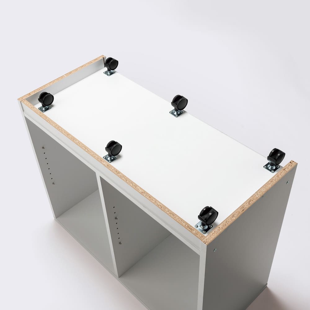 隠しキャスター付きオープンラック 幅120cm奥行40cm高さ70cm [4]