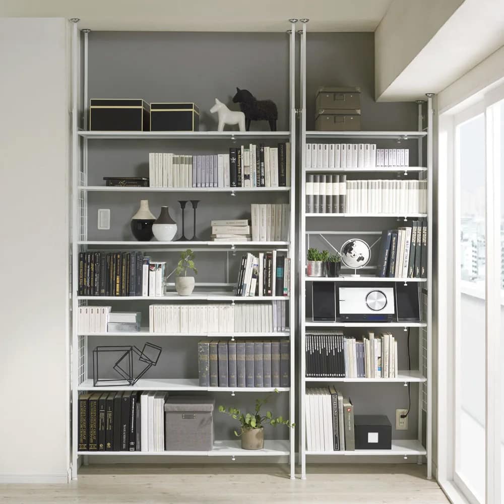 〈奥行26cm・幅63cm〜92cm〉幅も高さもピッタリ！伸縮式スチールラック [2]