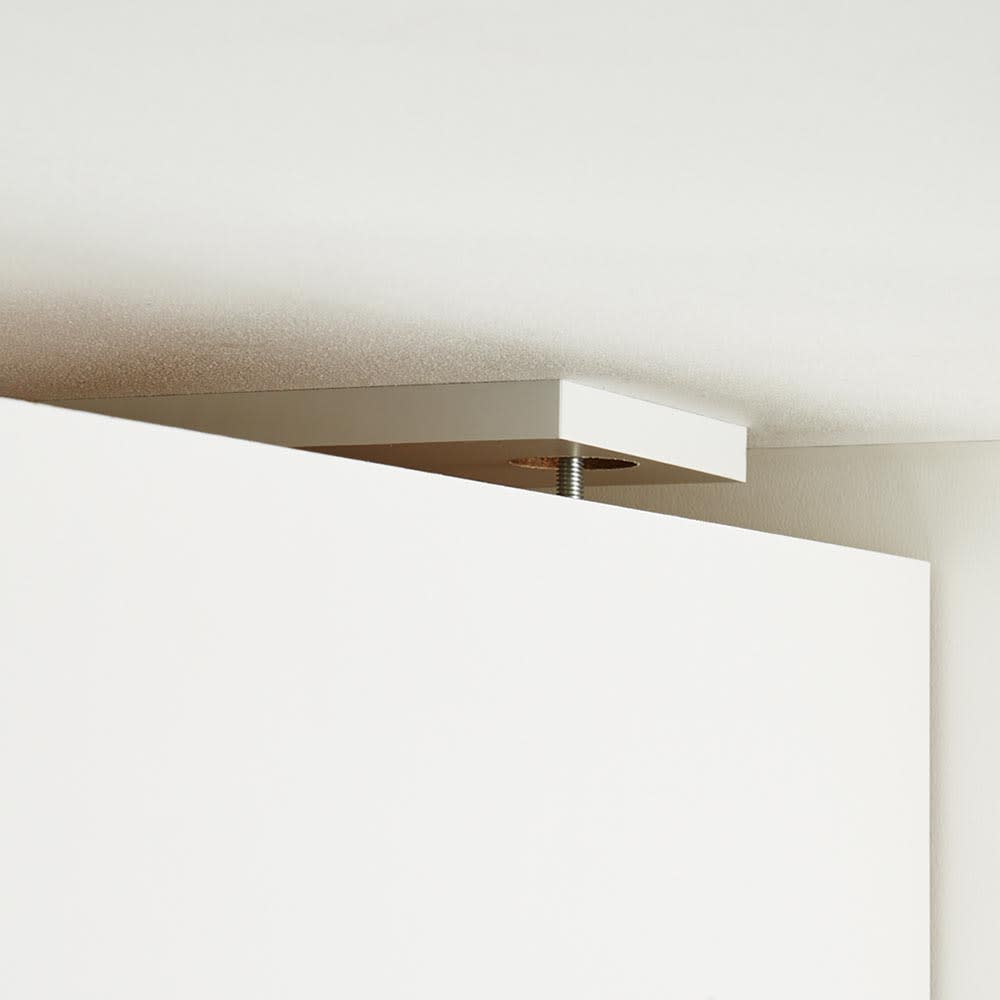 オーダー突っ張り転倒防止収納庫 奥行42cm 幅56cm〜90cm（観音開き2枚扉）高さ30cm〜80cm