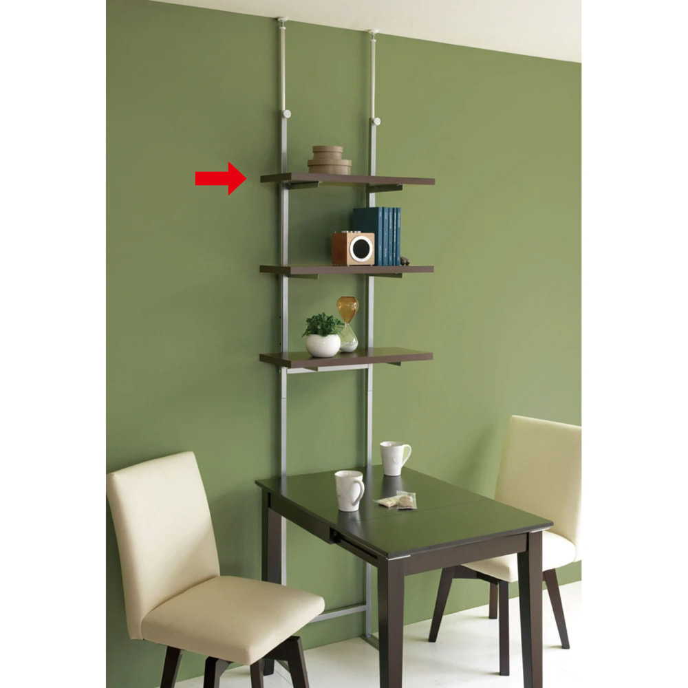 テレビ上の空間を有効活用できるオーバーハングボードシリーズ 突っ張り式スペースラック 壁面用 幅59.5cm・3段