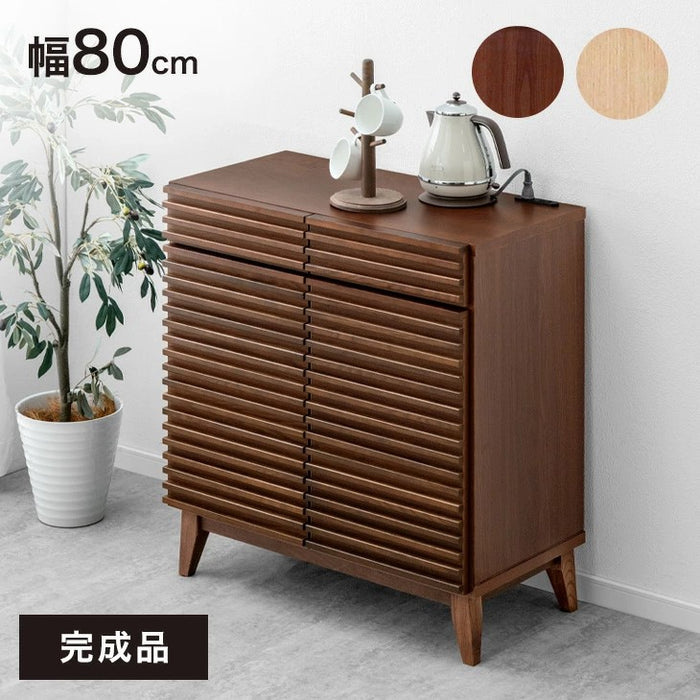 [幅80] チェスト 完成品 サイドボード 天然木 キャビネット 収納家具 リビング収納 北欧【超大型商品】〔71050017〕 [3]