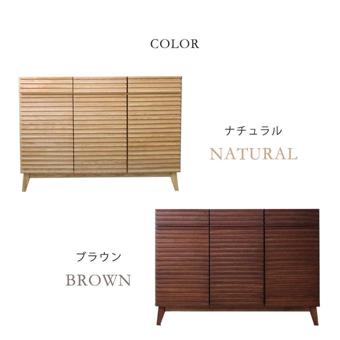 [幅120] チェスト 完成品 サイドボード 天然木 キャビネット 収納家具 リビング収納 北欧【超大型商品】〔71050018〕 [4]