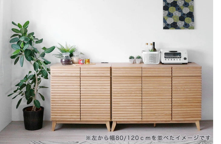 [幅120] チェスト 完成品 サイドボード 天然木 キャビネット 収納家具 リビング収納 北欧【超大型商品】〔71050018〕 [5]