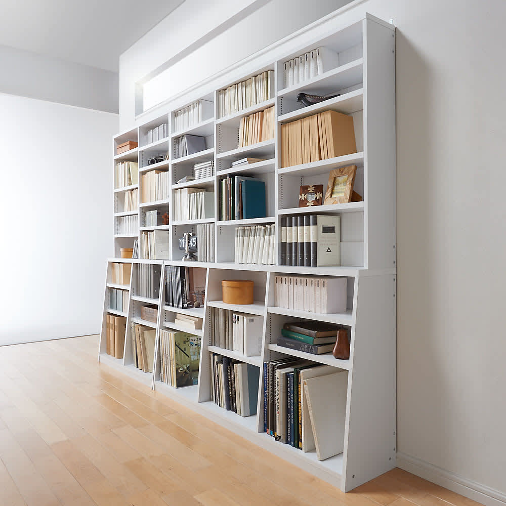 脚元安定1cmピッチ棚板頑丈薄型書棚 高さ168.5cm