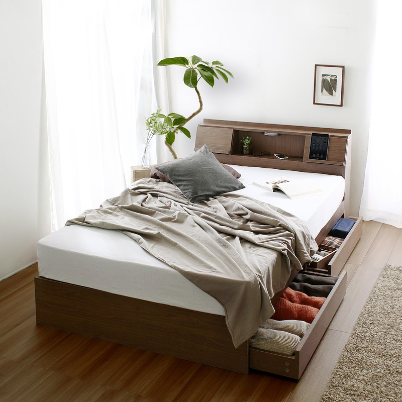 ヘッドボード付き 引出し収納ベッド/フラップ【FLAP】 [4]