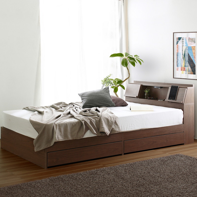 ヘッドボード付き 引出し収納ベッド/フラップ【FLAP】 [5]