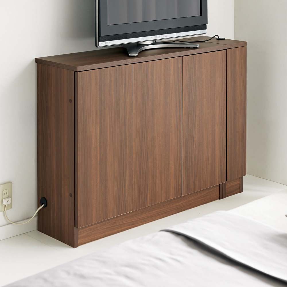 配線すっきりカウンター下収納庫 4枚扉 《幅120cm・奥行25cm・高さ77〜103cm／高さ1cm単位オーダー》 [5]