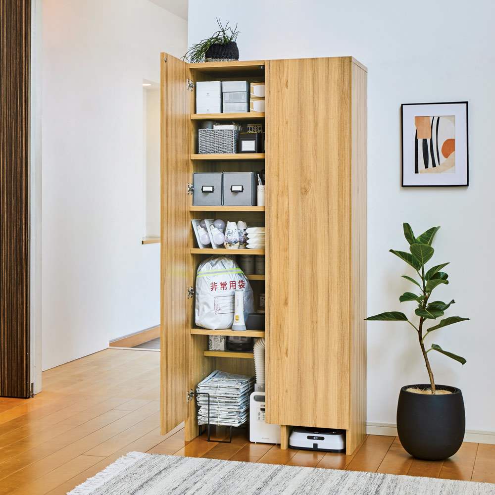 生活用品をひとまとめ！大容量パントリー収納 幅80cmタイプ [2]