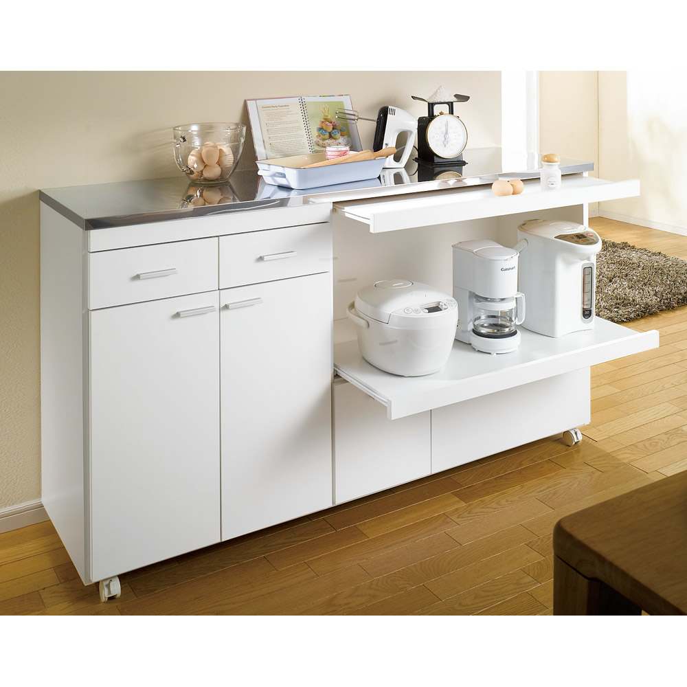 家電たっぷり収納ステンレス天板カウンター 幅149.5cm