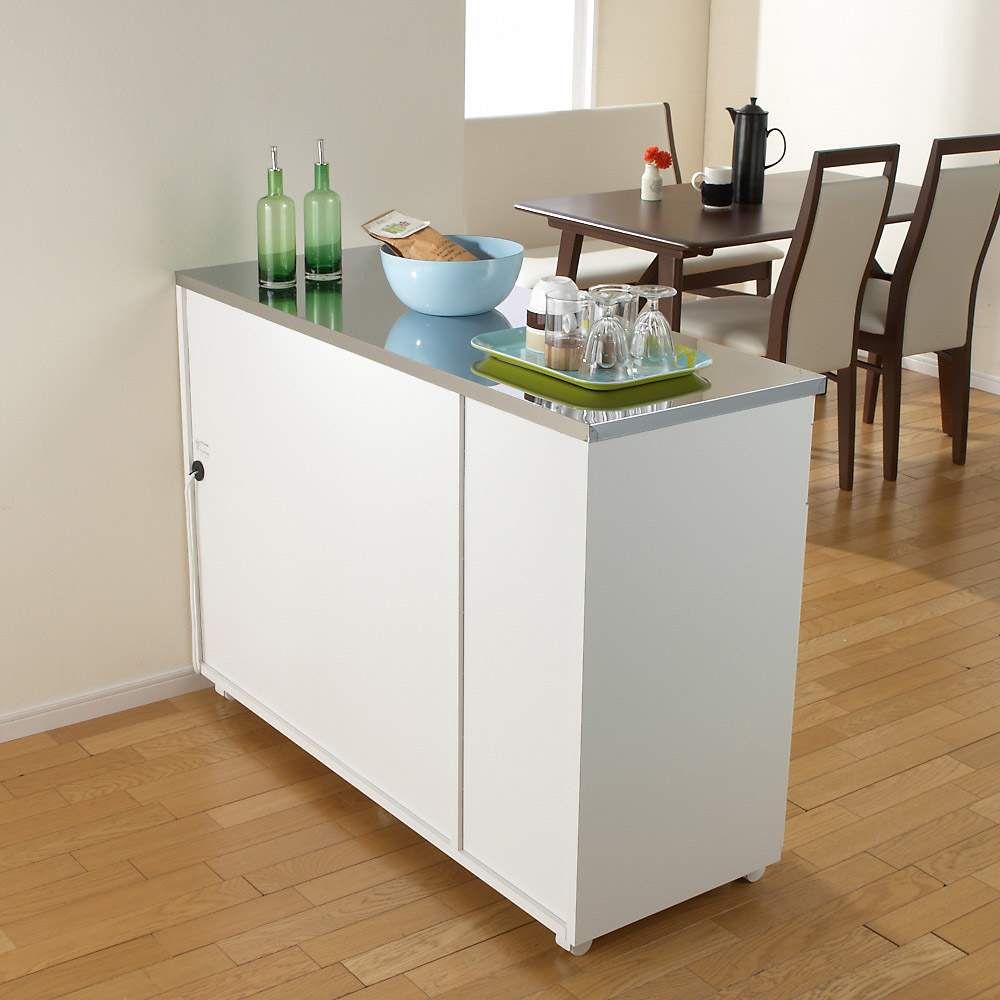 家電たっぷり収納ステンレス天板カウンター 幅149.5cm [3]