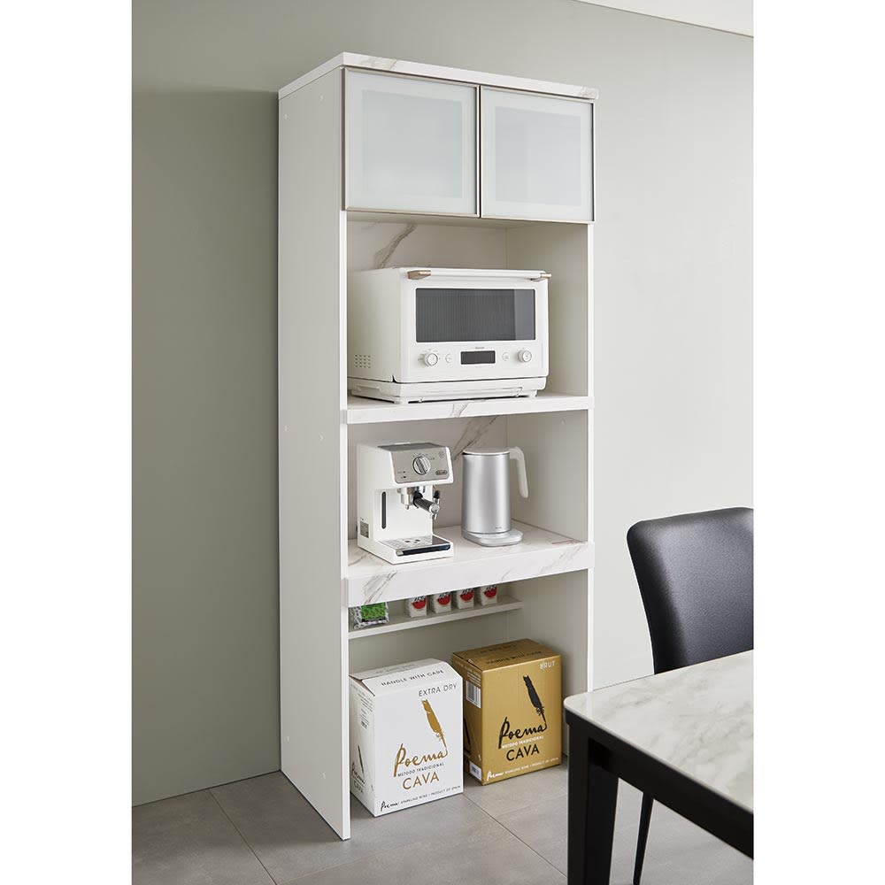 Nocas/ノクアス ガラス扉のモダンなボード レンジボード 幅60cm [3]