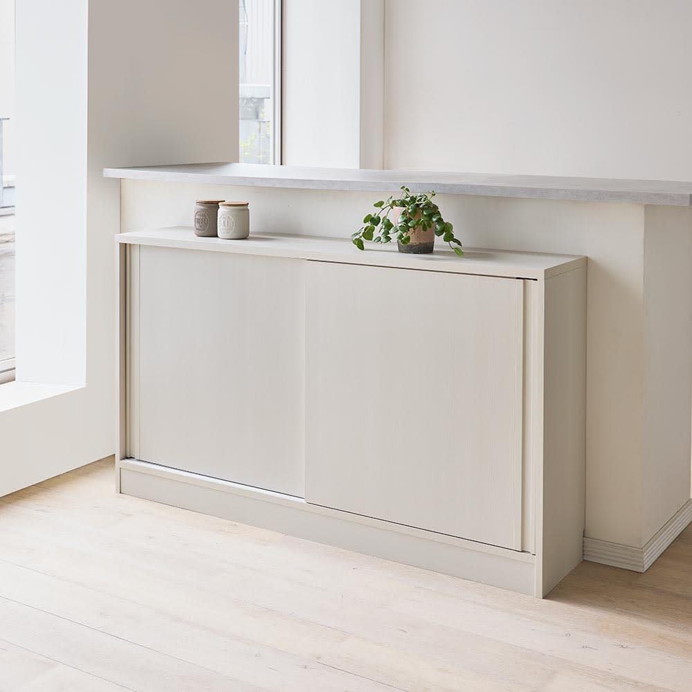 大容量引き戸カウンター下収納 幅140cm [2]