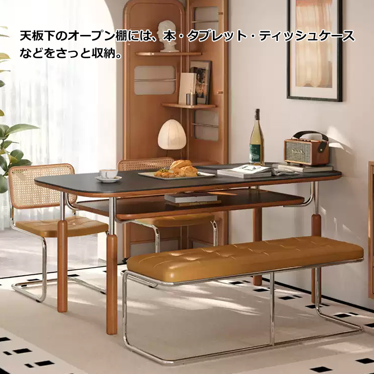 棚付きモダンダイニングテーブル セラミックテーブル ダイニングテーブル おしゃれ    fmxk-3857 [4]