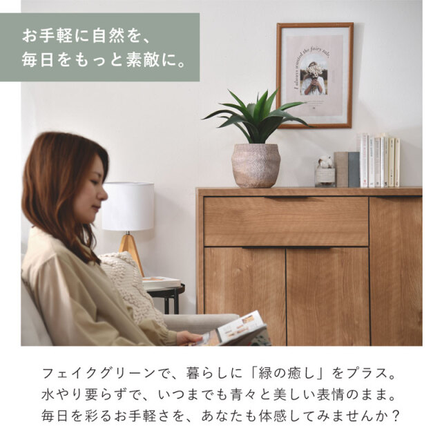 フェイクグリーン アガベ 40cm セメントポット [2]