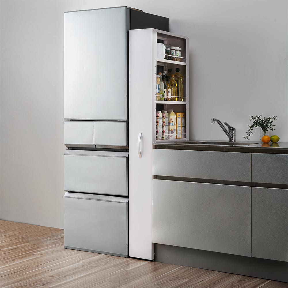 ［幅10奥行58高さ165.4cm］物置メーカーが造った頑丈隙間ワゴン ハイタイプ [5]