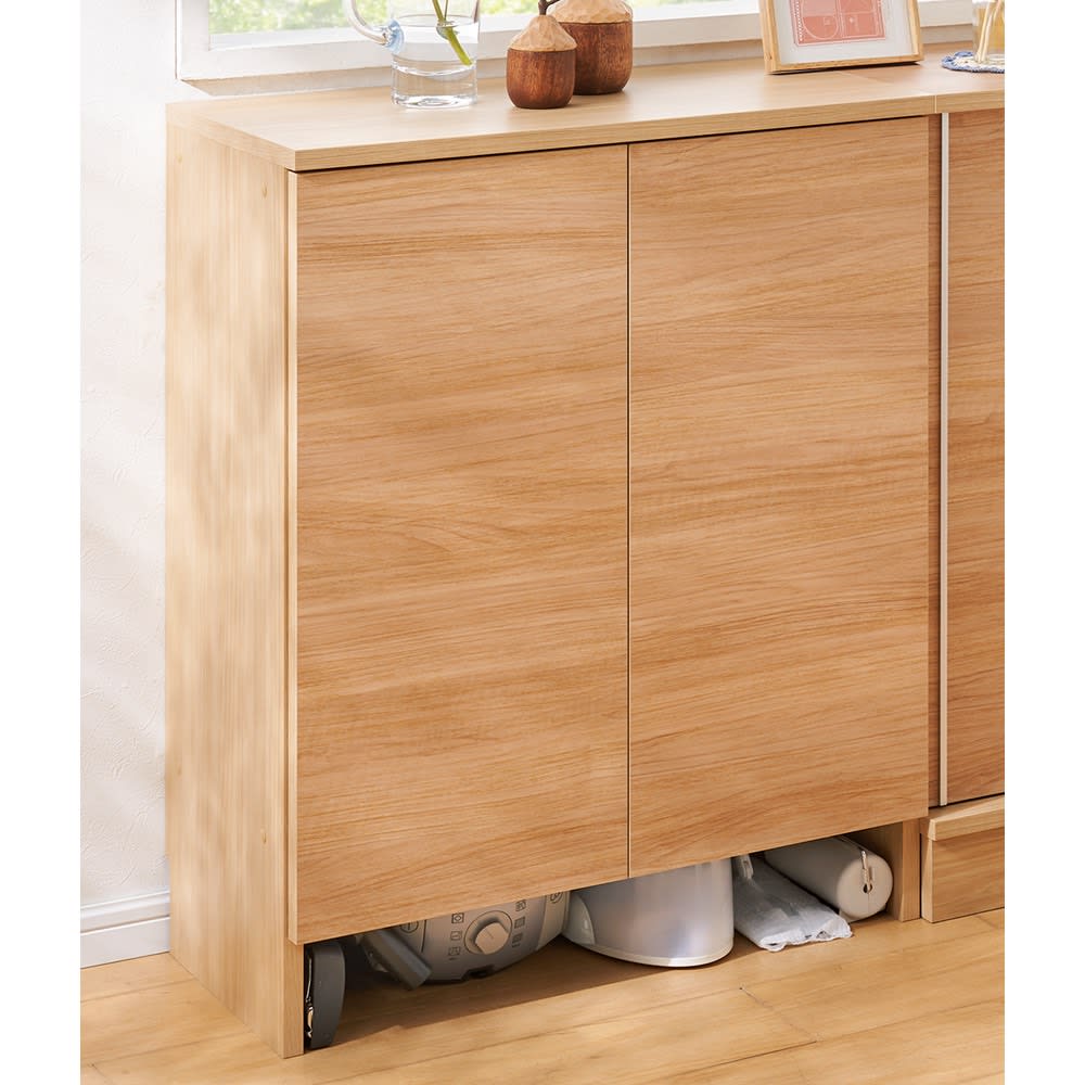 家電基地ができてお部屋すっきり サイズオーダーカウンター下収納庫 扉付き 幅30〜80cm・奥行35cm・高さ60〜100cm [2]