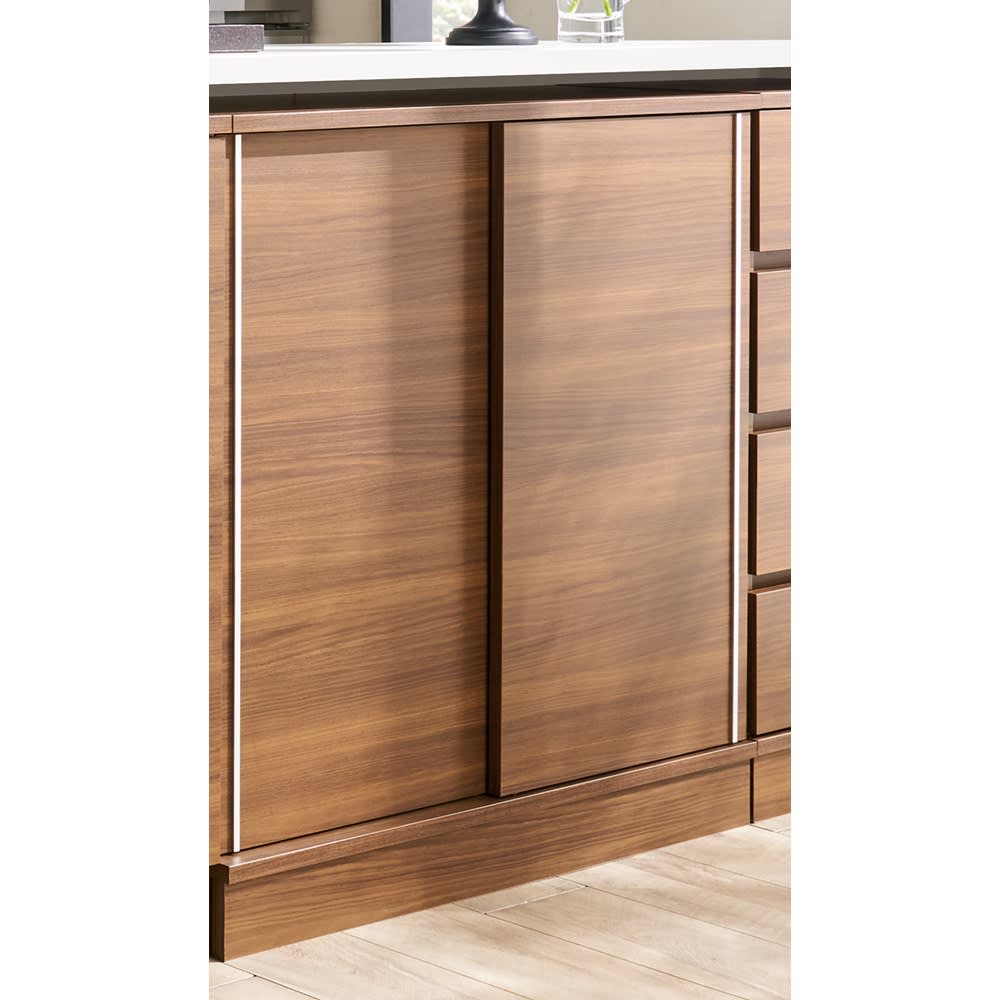 家電基地ができてお部屋すっきり サイズオーダーカウンター下収納庫 引き戸 幅90cm・奥行35cm・高さ60〜100cm [3]