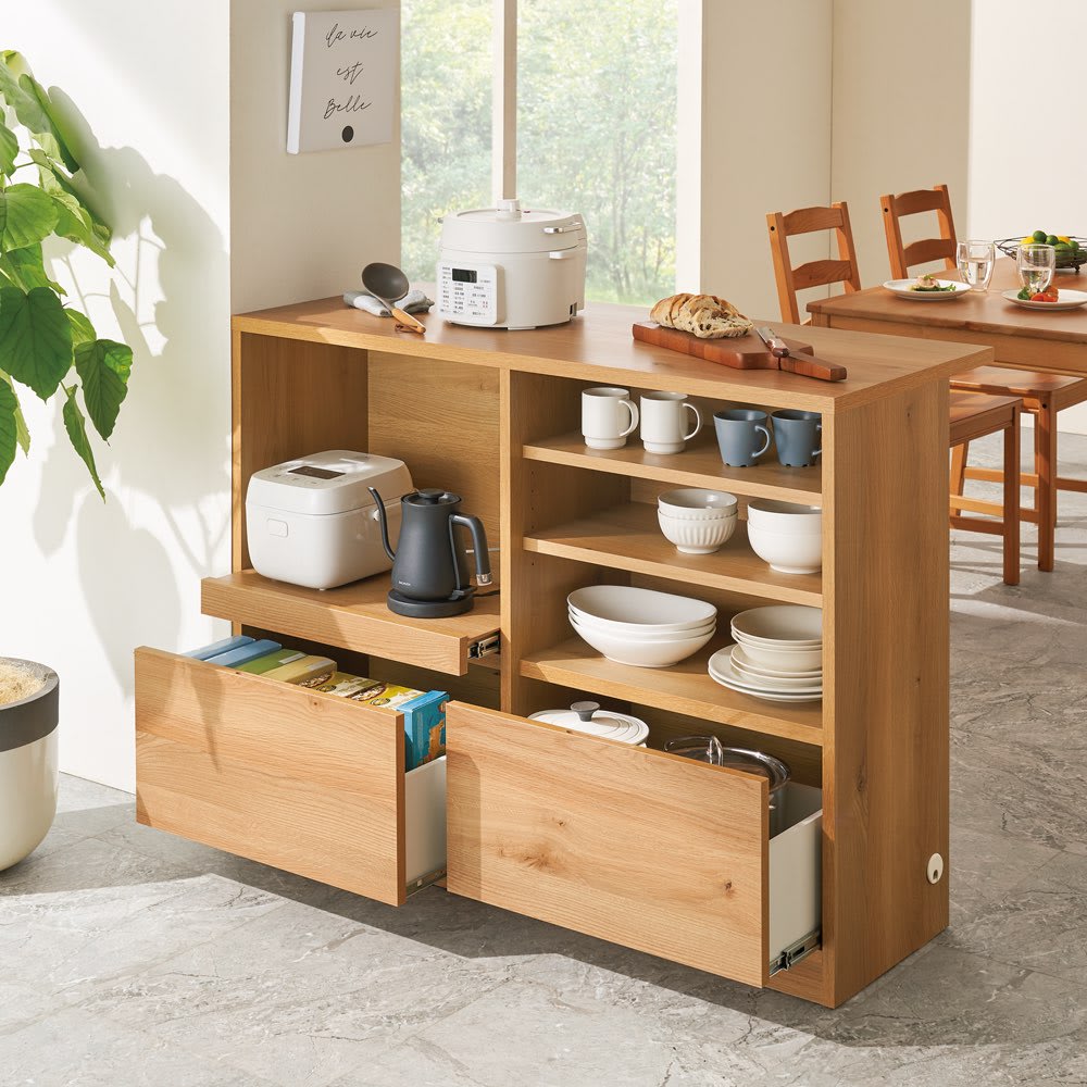 置くだけでカフェ風に！間仕切りアイランドカウンター 幅90cm