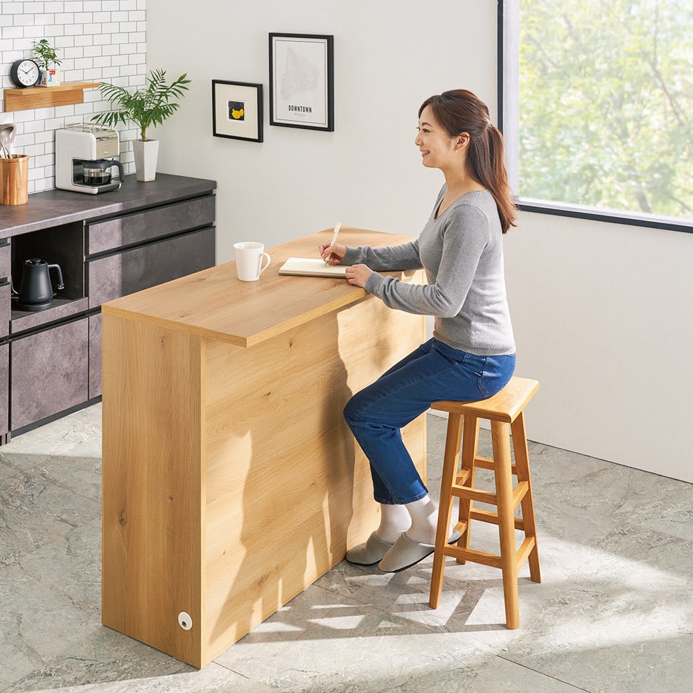 置くだけでカフェ風に！間仕切りアイランドカウンター 幅120cm [5]