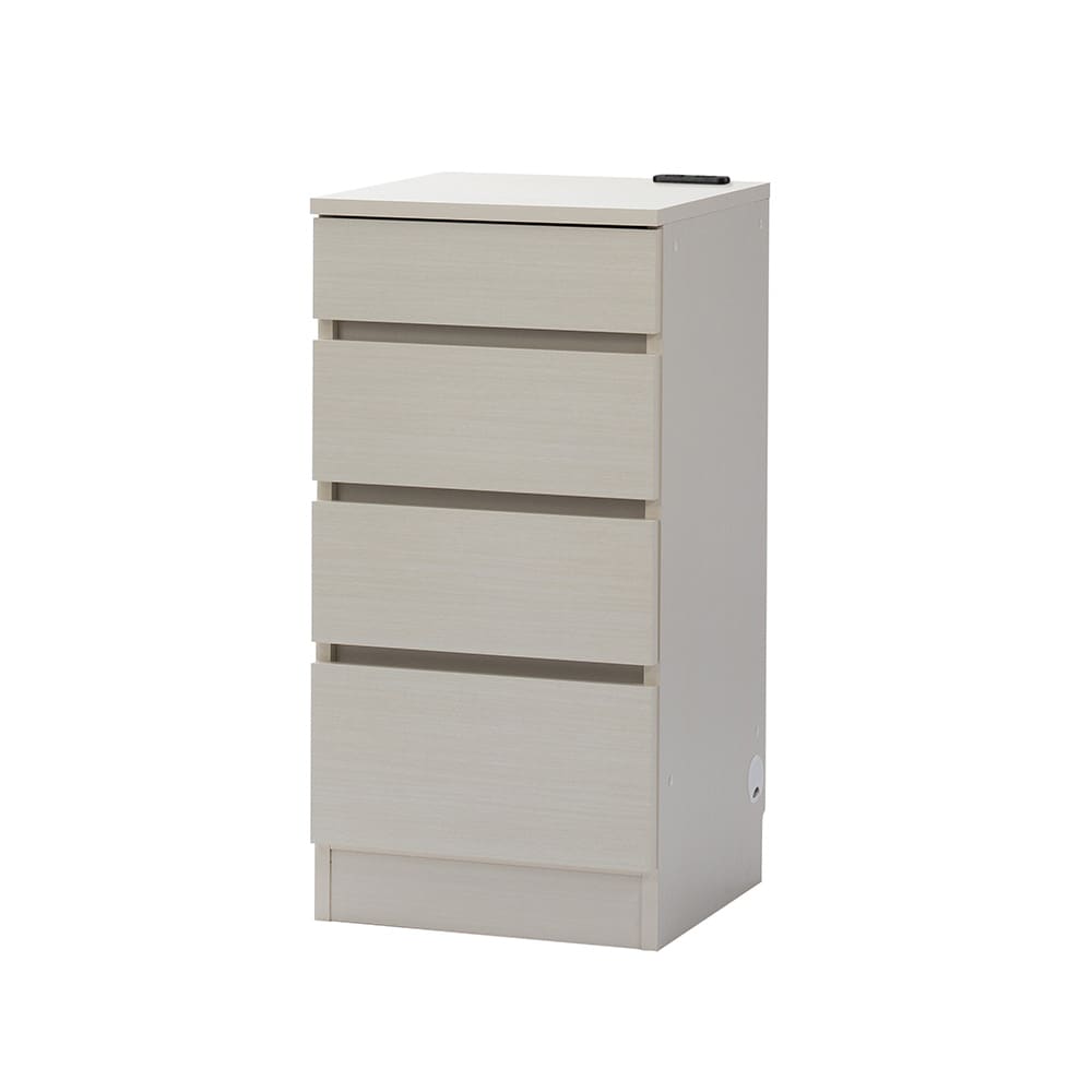 配線も収納もフレキシブル！高さオーダーリビング収納庫 チェスト 2口コンセント付き 幅45cm奥行45cm高さ60cm〜100cm