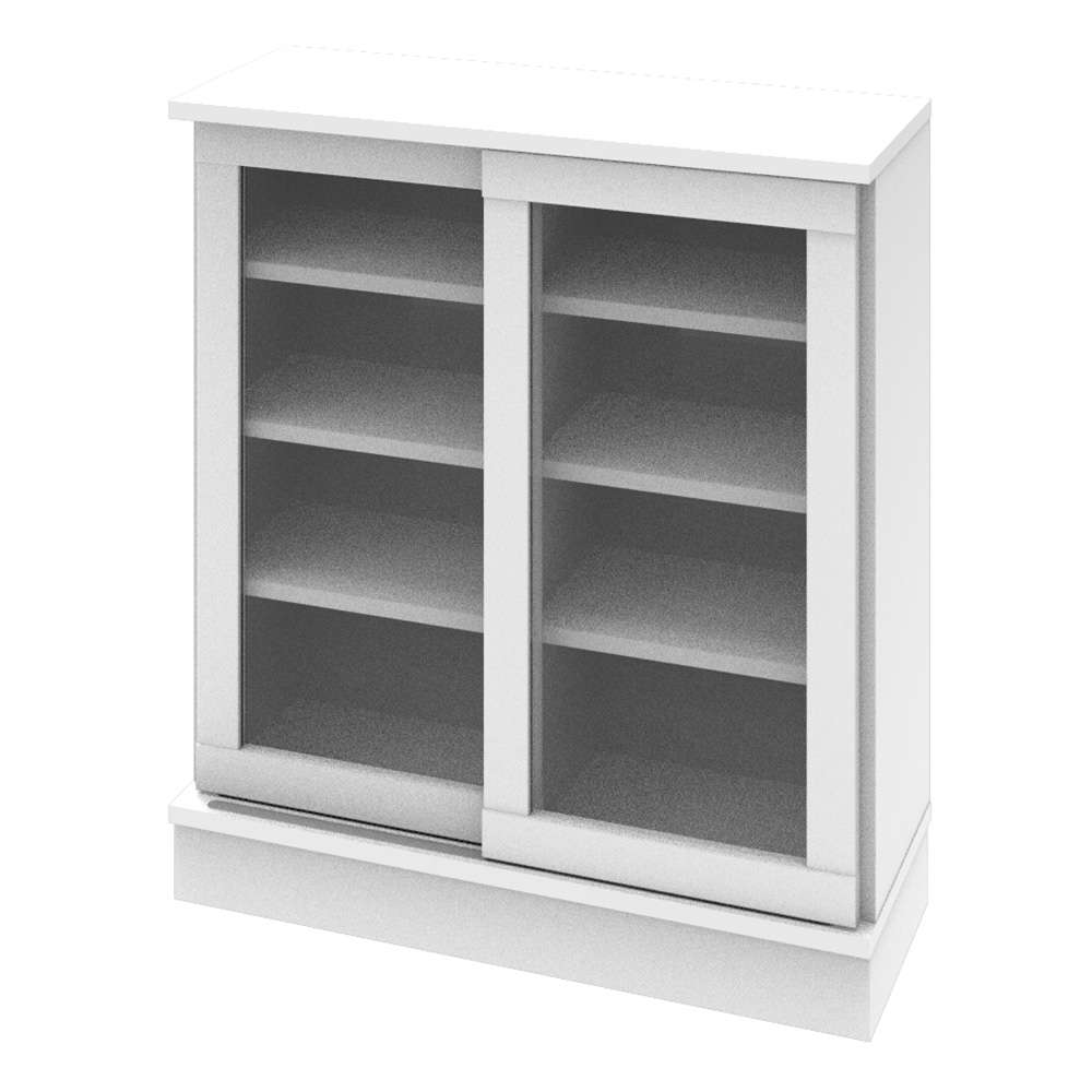 コーナーまで使える高さサイズオーダーカウンター下収納庫 ポリカーボネート引き戸タイプ 収納庫 幅80奥行30cm