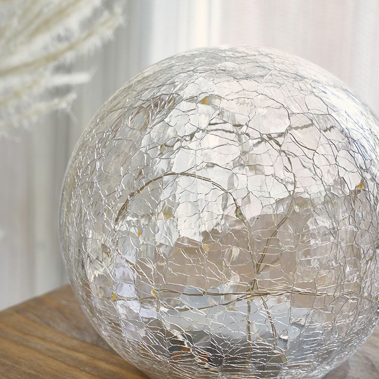 卓上 玄関 置物 リビング 飾り 装飾 照明 クラック加工 北極 氷 クリスマス飾り 店舗 カフェ レストラン 子供部屋 屋内 室内 ドーム 球体 省スペース お祝い ギフト プレゼント [3]