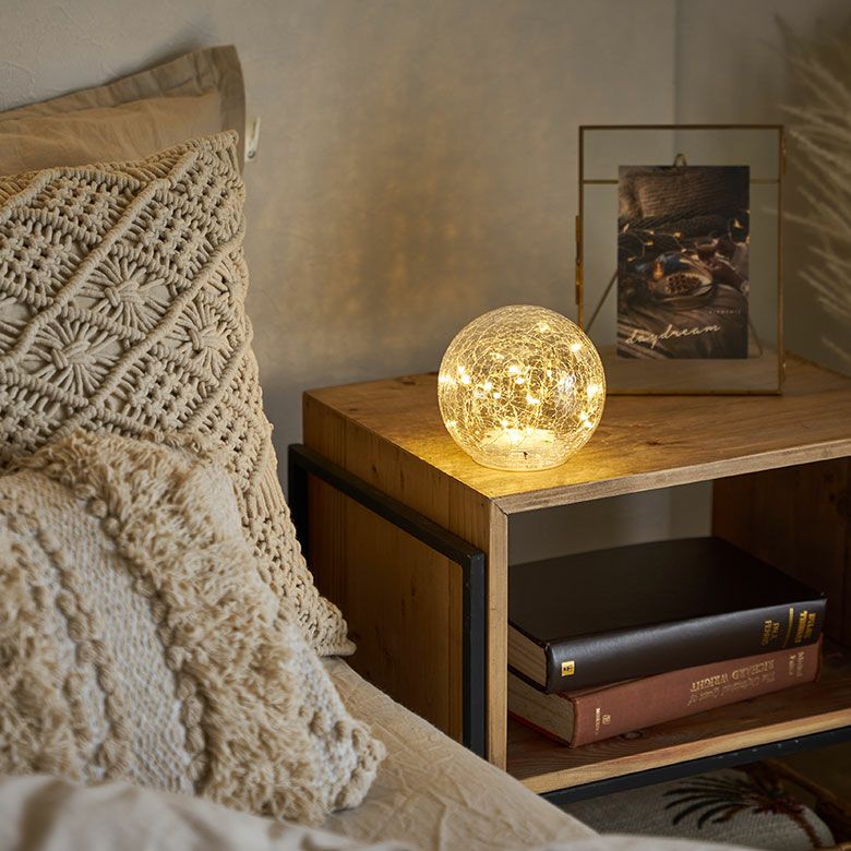 卓上 玄関 置物 リビング 飾り 装飾 照明 クラック加工 北極 氷 クリスマス飾り 店舗 カフェ レストラン 子供部屋 屋内 室内 ドーム 球体 省スペース お祝い ギフト プレゼント [5]