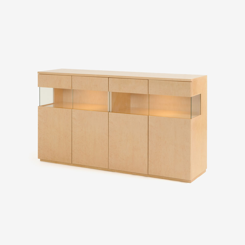 サイドボード「ペルレ2」幅160cm メープル材 パールメープル色【受注生産品】【セール対象品のため5%OFF】 [4]