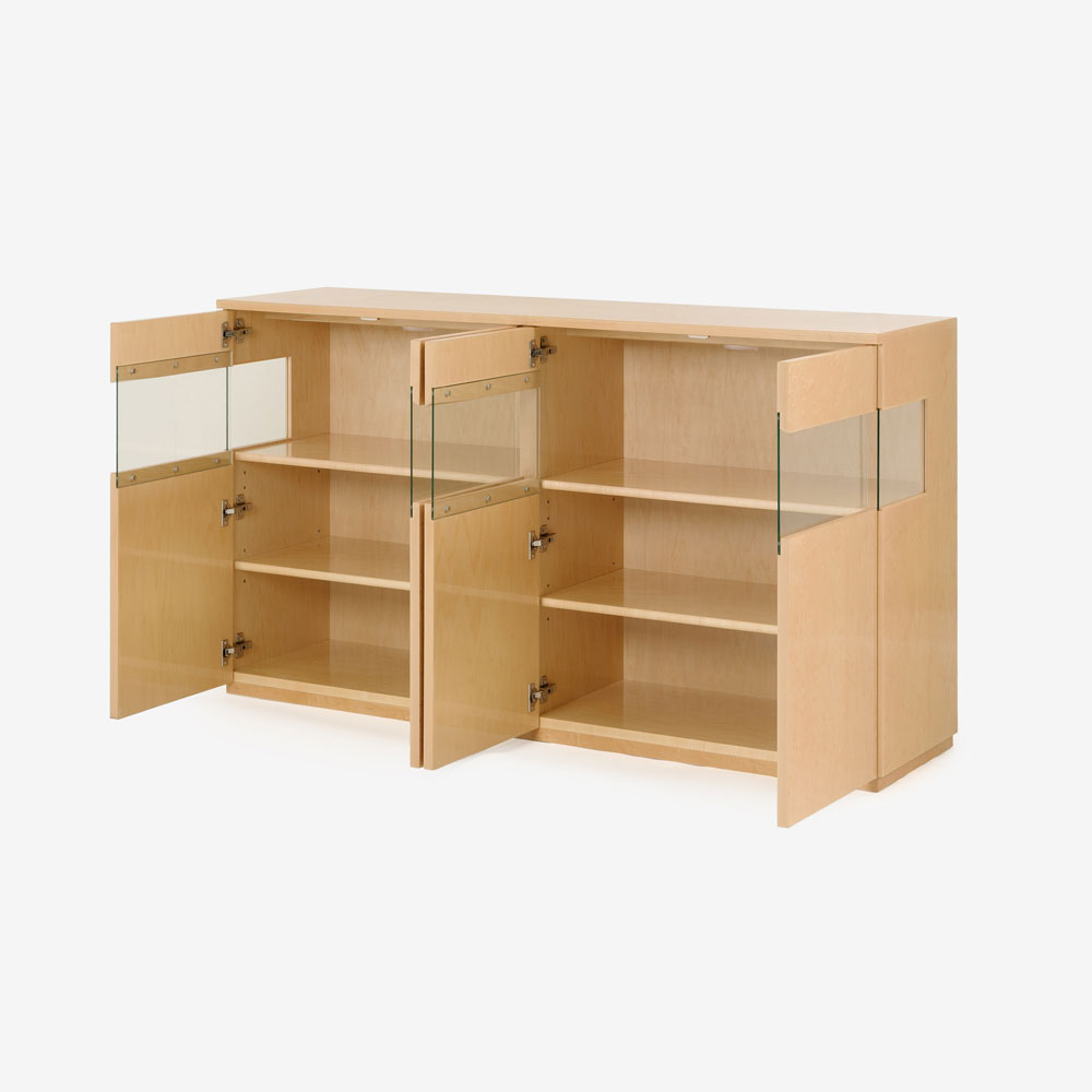 サイドボード「ペルレ2」幅160cm メープル材 パールメープル色【受注生産品】【セール対象品のため5%OFF】 [5]