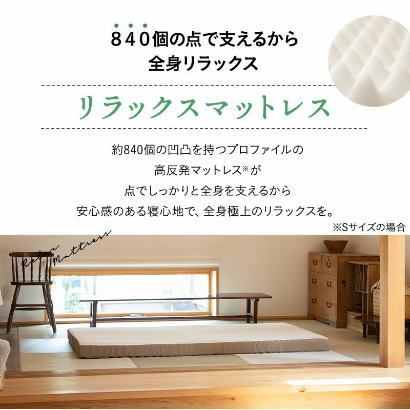 リラックスマットレス セミダブルサイズ 固定バンド付き 丸巻きタイプ ロールタイプ 高反発プロファイルマットレス [2]
