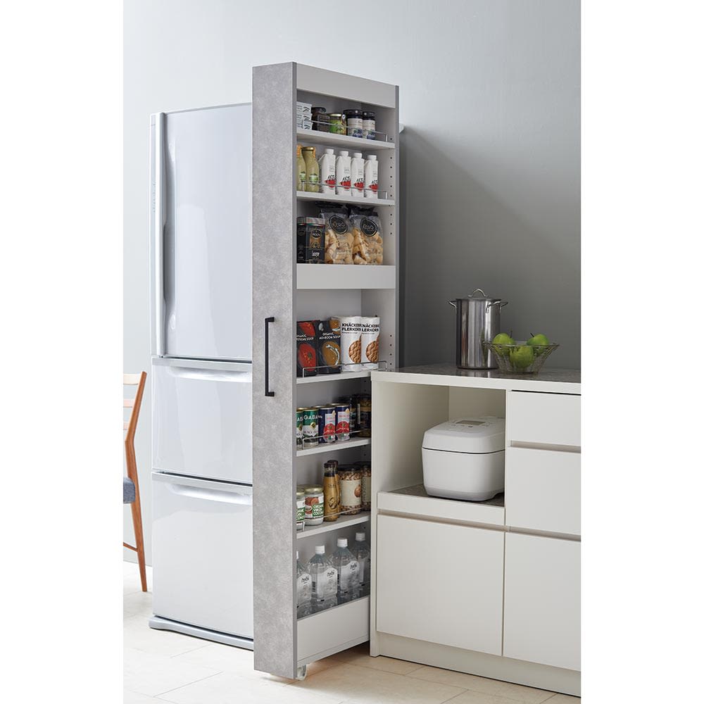 Glipaa/グリィーパ セラミック調 すき間収納庫 ロータイプ高さ85cm 奥行45cm 幅10〜35cm（幅サイズオーダー）