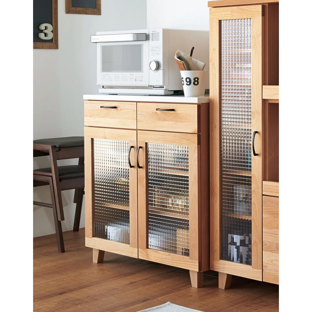 Pippi/ピッピ アルダー材コンパクトキッチン カウンター 幅80.5cm