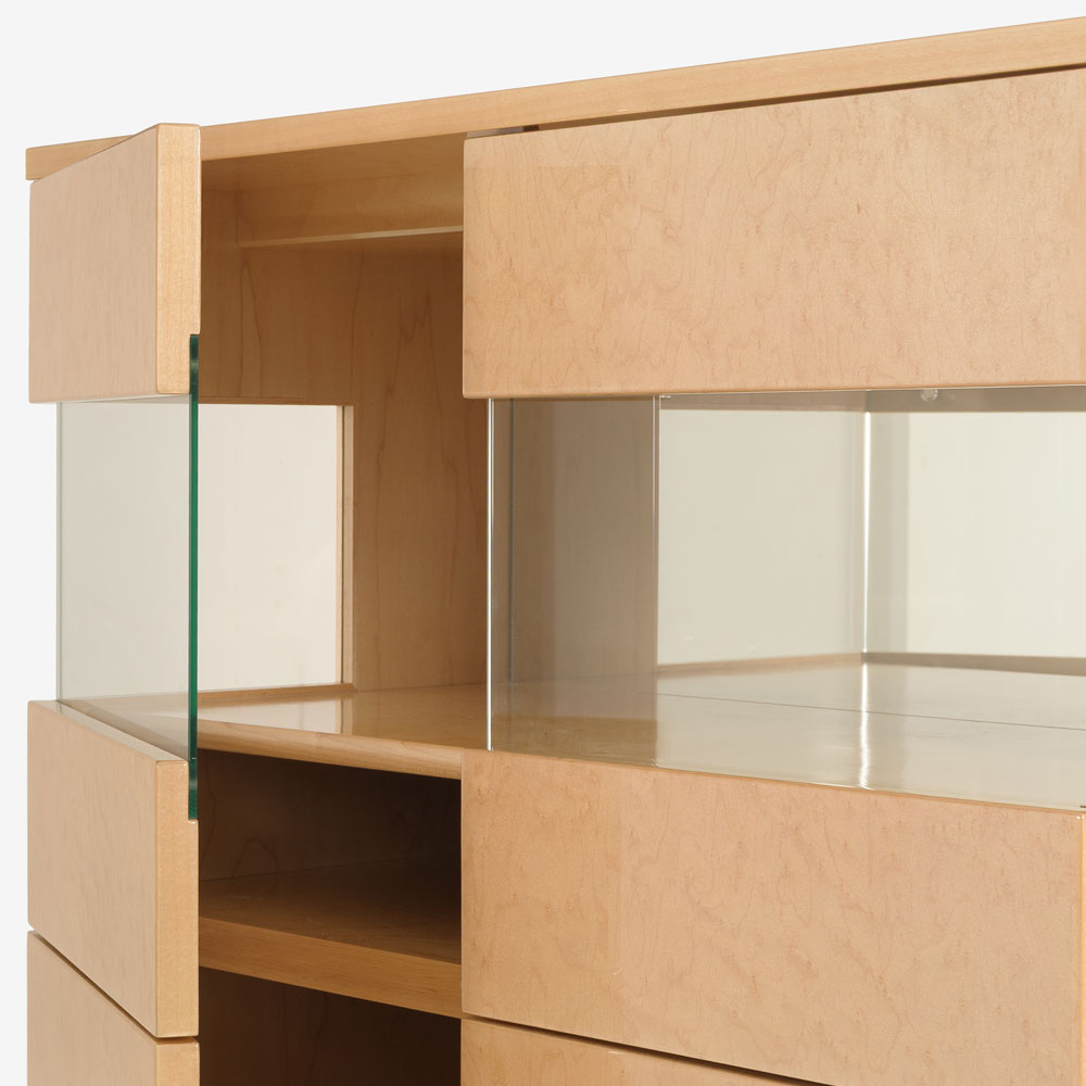 ハイキャビネット「ペルレ2」幅80cm メープル材 パールメープル色【受注生産品】【セール対象品のため5%OFF】 [4]