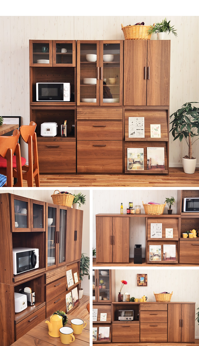 天板60cm 日本製 キッチン収納 食器棚 レンジ台 キッチンカウンター キッチン 収納 天板60cm [2]