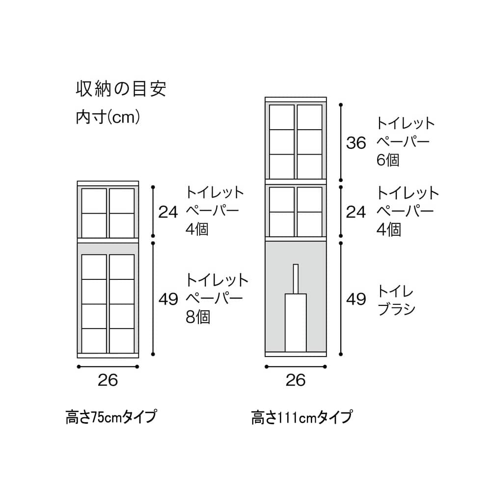 Tyst | テュスト スチール製スリムトイレ収納 高さ75cm [3]
