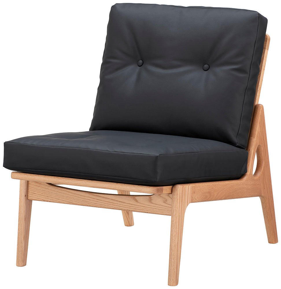 マルニ60 maruni60 オークフレーム 肘無し アームレスチェア 1シーター 1人掛け シングル ソファ ゼラコート 合成皮革 [2]